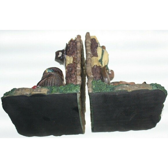 Fisherman Bookends Pair Fishing Gear Boots Hat Heavy Resin Material Home Decor - Picture 4 of 5